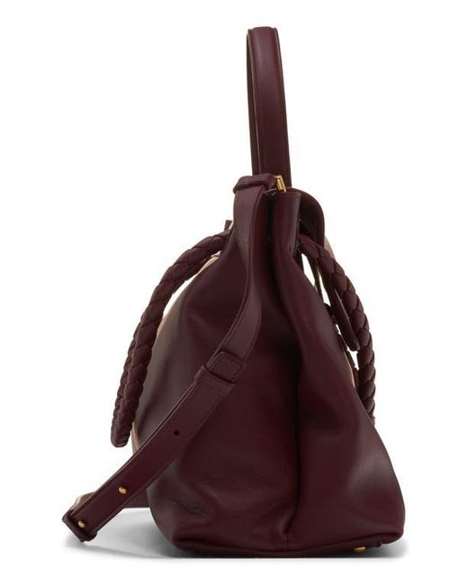 Bottega Veneta Red Ciao Ciao Knot Detail Leather Top Handle Bag
