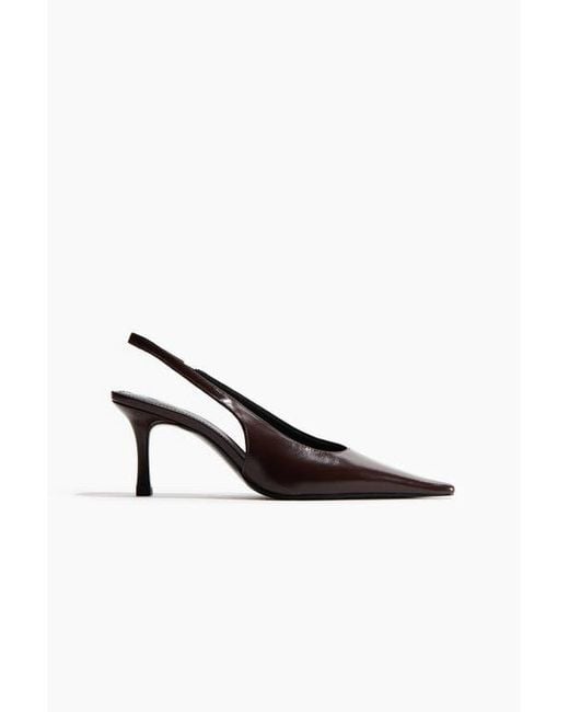 H&M White Heeled Slingbacks