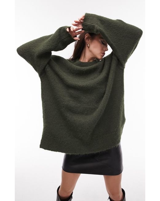 TOPSHOP Black Oversize Pullover Sweater