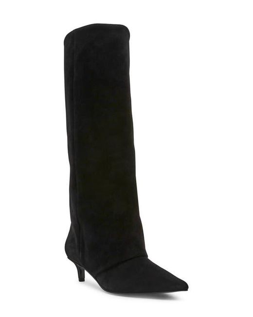 Steve Madden Black Luca Kitten Heel Knee High Boot