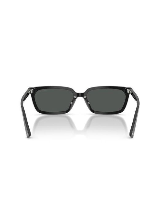 Jimmy Choo Gray 55Mm Rectangular Sunglasses