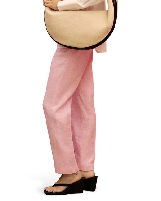 Mango Pink Boreli Linen Pants