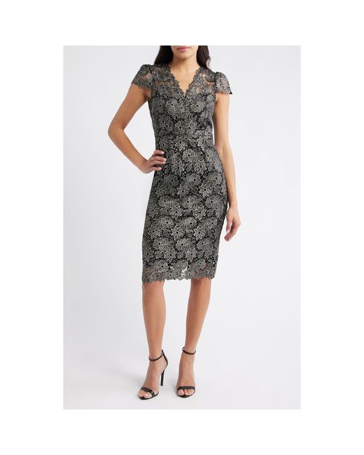 eliza j floral lace dress Eliza J Women's Floral Lace Sheath Dress - Red