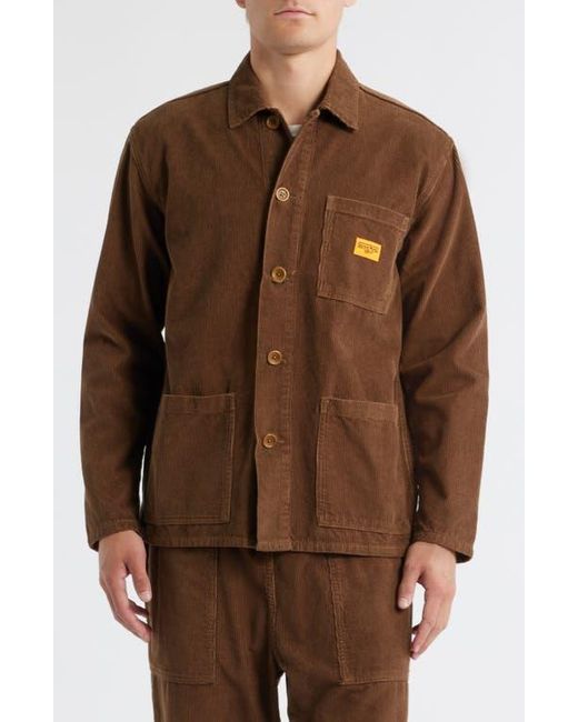 Service Works Brown Organic Cotton Corduroy Button-Up Chore Coat for men