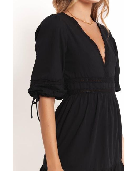 Petal & Pup Black Estella Lace Trim Minidress