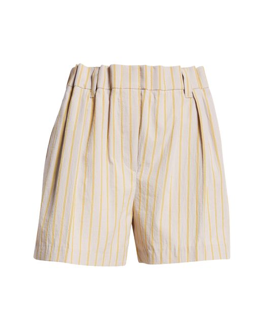 Brunello Cucinelli Natural Stripe Cotton Blend Bermuda Shorts