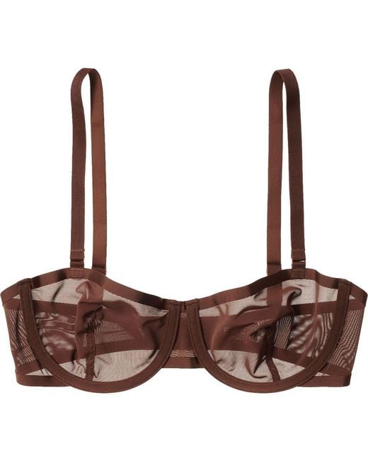 CUUP Brown The Balconette Mesh Underwire Bra