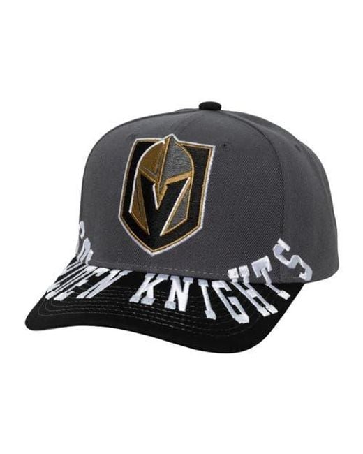 Mitchell & Ness Black Vegas Golden Knights Underarch Two-Tone Pro Crown Snapback Hat for men