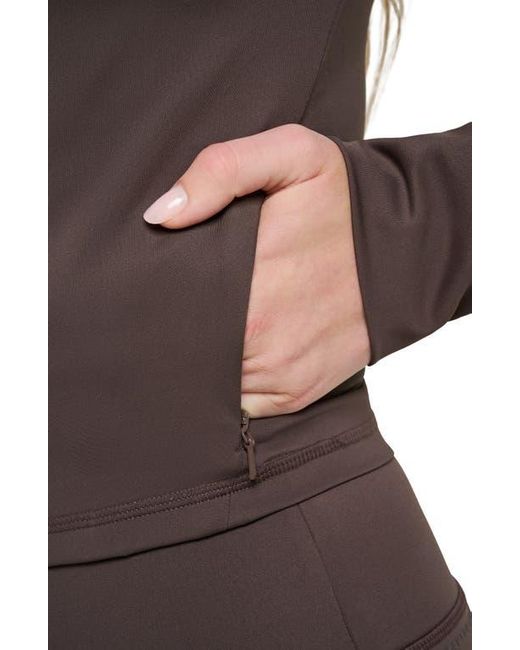 Travis Mathew Brown Moveknit Full Zip Crop Jacket