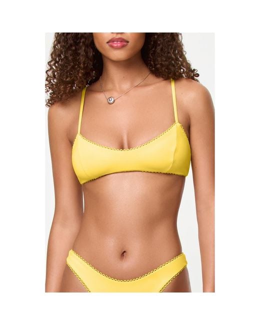 LSPACE Orange Whimsy Bikini Top