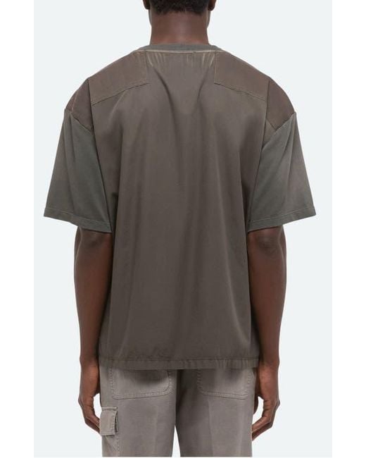 Helmut Lang Gray Patch Cotton T-Shirt for men
