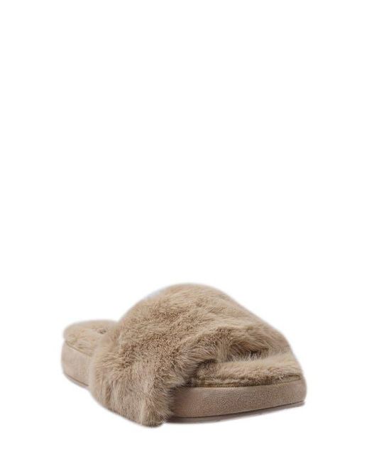 National Comfort Brown Macklin Faux Fur Slipper