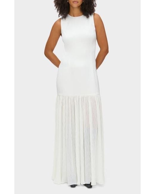 sachin and babi light blue dress Buy PrettyLittleThing Chiffon Ruched Dropped Waist Maxi Dress In White main image 0