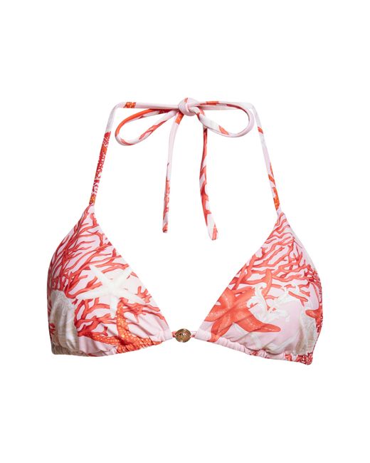 Versace Red Trésor De La Mer Triangle String Bikini Top