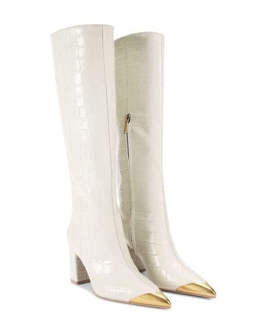 Kurt Geiger White Regent Knee High Boot