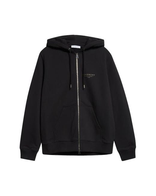 Givenchy Black Regular Fit Zip Hoodie for men