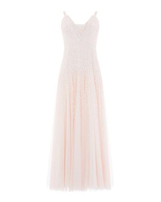 Needle & Thread Pink Sequin Cascade Cami Plunge Gown