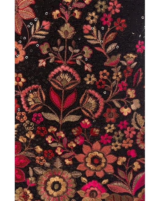 Ras Ravina Sequins Embroidered Short Dress