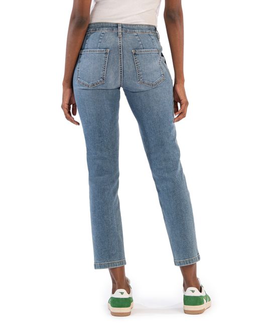 Kut From The Kloth Blue Stevie Mid Rise Straight Leg Jeans