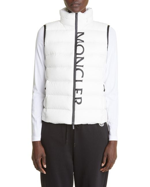 Moncler Cenis Down Puffer Vest in White | Lyst