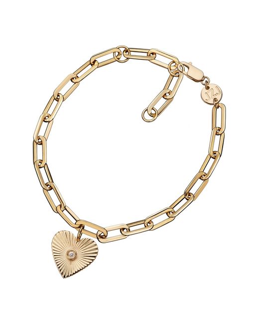 Jennifer Zeuner Metallic Malin Heart Charm Bracelet