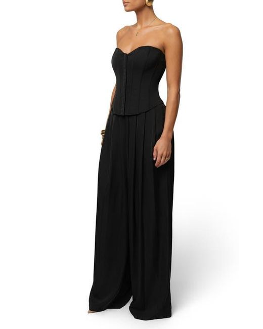 JLUXLABEL Black Clara Pleated Wide Leg Trousers