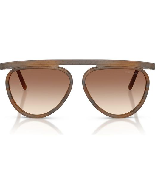 Armani Brown 58Mm Pilot Sunglasses