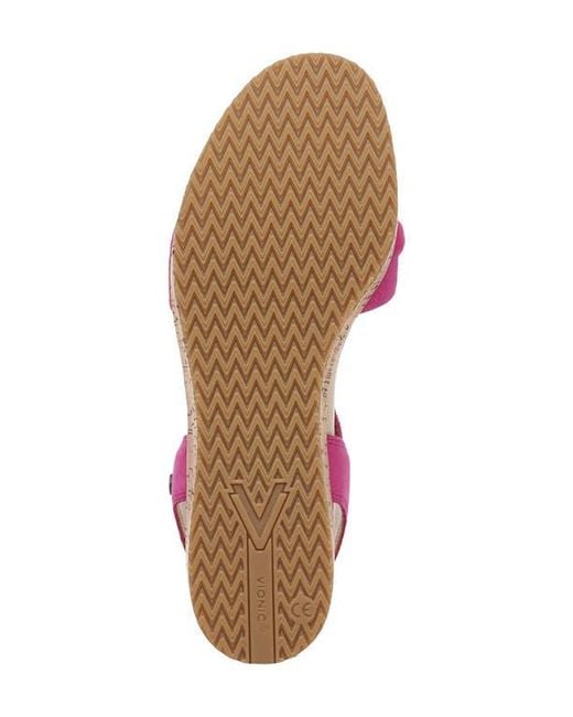 Vionic Pink Darla Espadrille Platform Slide Sandal