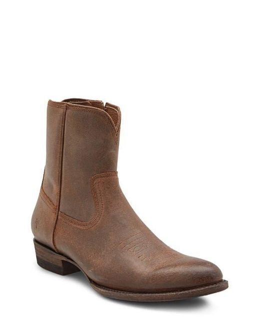 Frye Brown Austin Inside Zip Western Boot for men