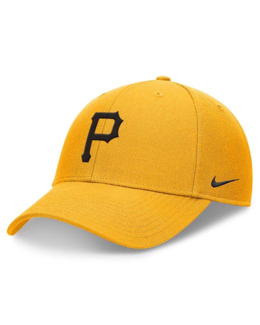 Nike Yellow Pittsburgh Pirates Evergreen Club Dri-fit Mlb Adjustable Hat for men