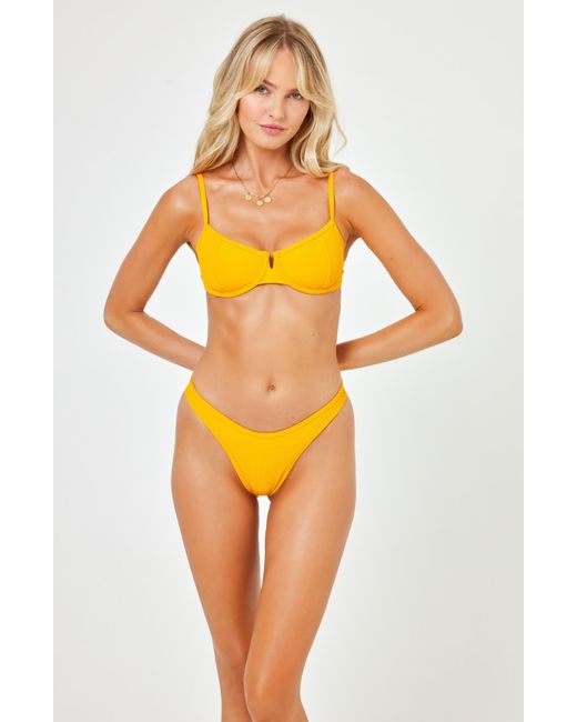 L*Space Yellow Hunter Underwire Bikini Top