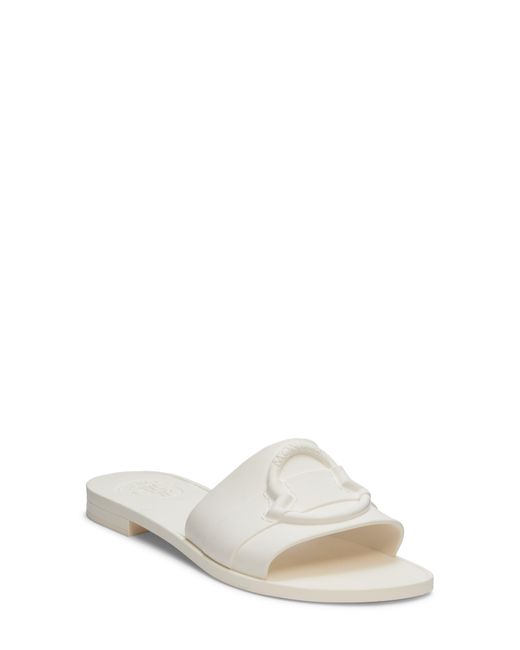Moncler White Bell Slide Sandal