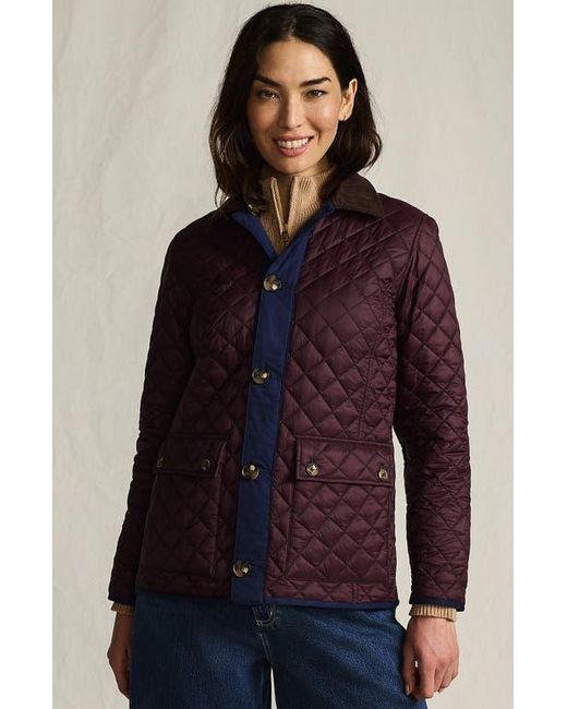 Lands' End Blue Reversible Barn Quilted Jacket