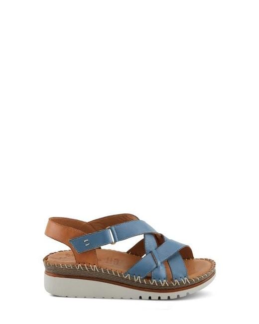 Spring Step Blue Migula Slingback Wedge Sandal