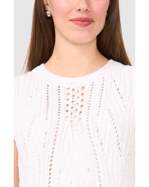 Halogen® Blue Open Stitch Sleeveless Sweater