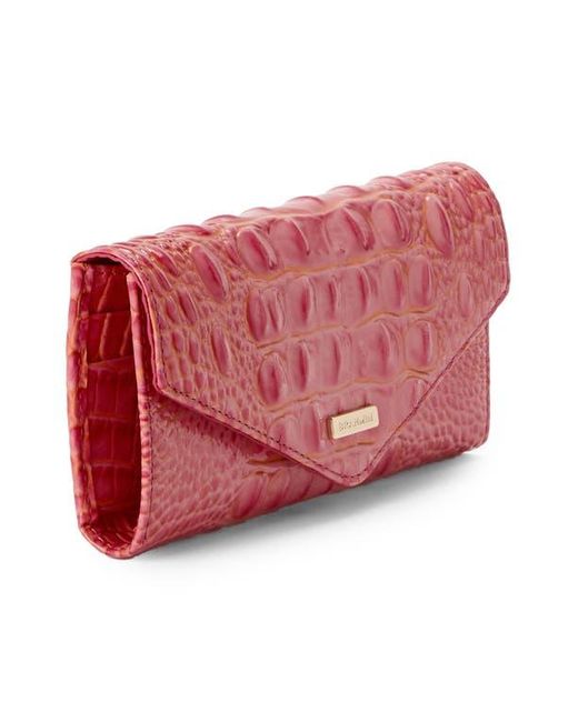 Brahmin Red Veronica Croc Embossed Leather Wallet