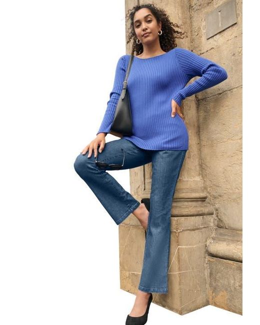 Jessica London Blue Stretch Denim Flared Leg Jegging