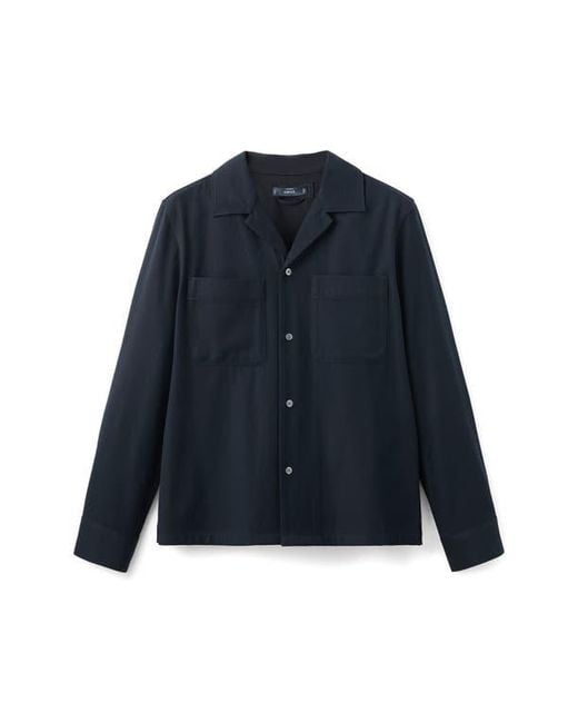 Mango Blue Regular Fit Overshirt for men