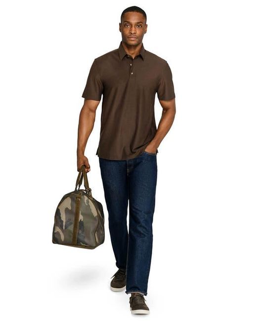 Brooklyn Brigade Brown Solid Mapleton Luxe Cross Dyed Polo for men