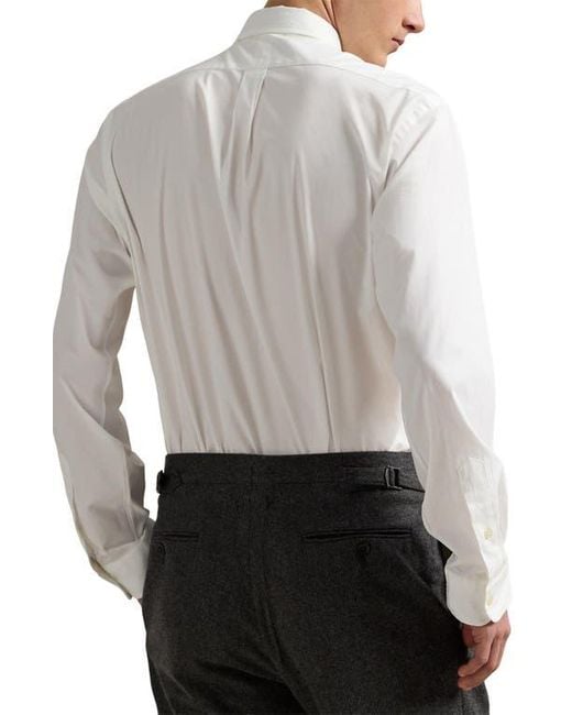 Polo Ralph Lauren White Classic Fit Stretch Cotton Poplin Button-Down Shirt for men