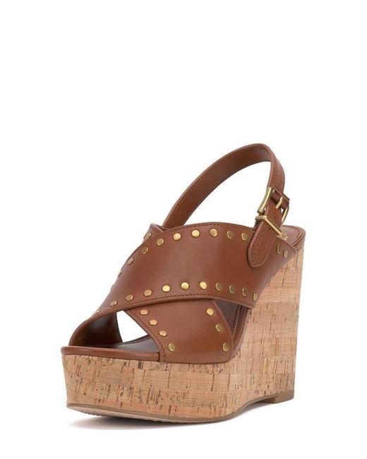 Vince Camuto Brown Ellna Platform Wedge Sandal