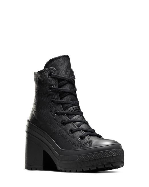 Converse Black Chuck 70 De Luxe Block Heel High Top Sneaker