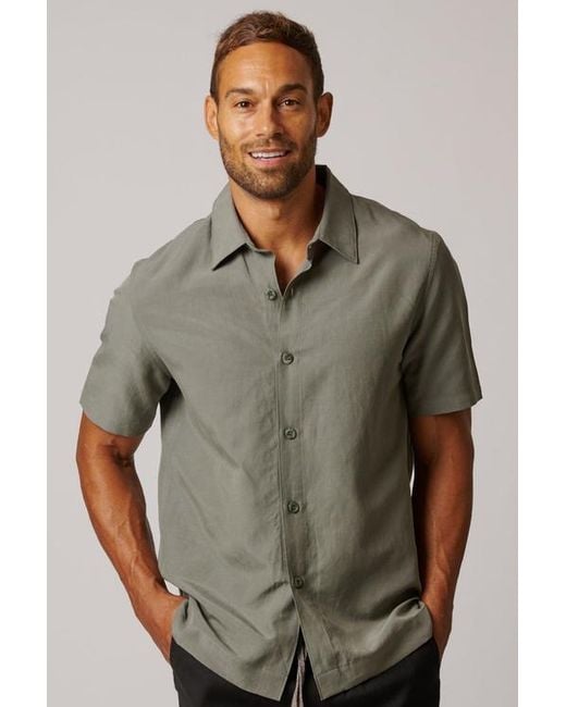 LEISURE LAB Green Cabana Button Up for men