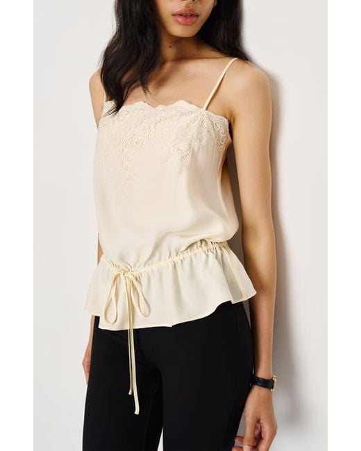 Reformation Black Silvia Tie Waist Silk Camisole