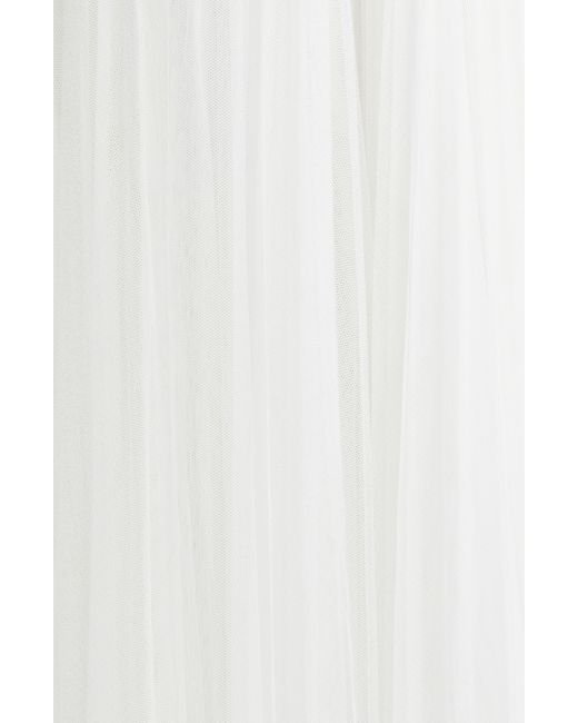 Hutch White Amara Floral Bustier Pleated Fit & Flare Dress