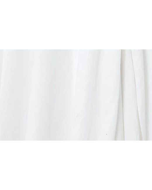 Carolina Herrera White Belted Long Sleeve Poplin Midi Shirtdress