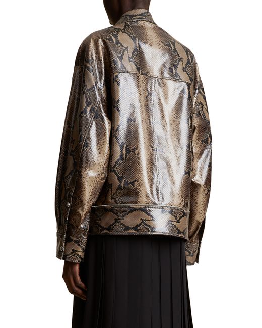 Khaite Herman Snakeskin Embossed Leather Moto Jacket in Black Lyst