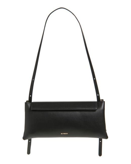 REE PROJECTS Black Elieze Leather Clutch