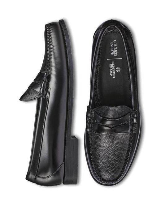 G.H.BASS Black X Reigning Champ Larson Weejuns Penny Loafer for men
