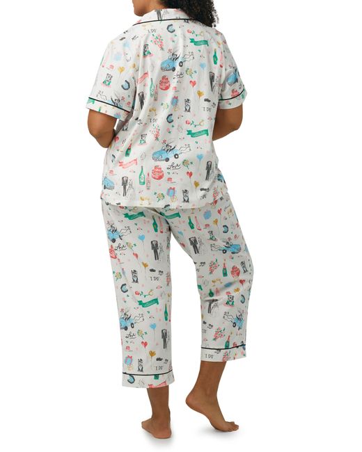 Bedhead Multicolor Print Stretch Organic Cotton Jersey Crop Pajamas